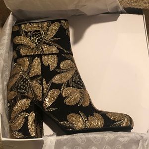 Steve Madden Goldie Gold Sequin Booties